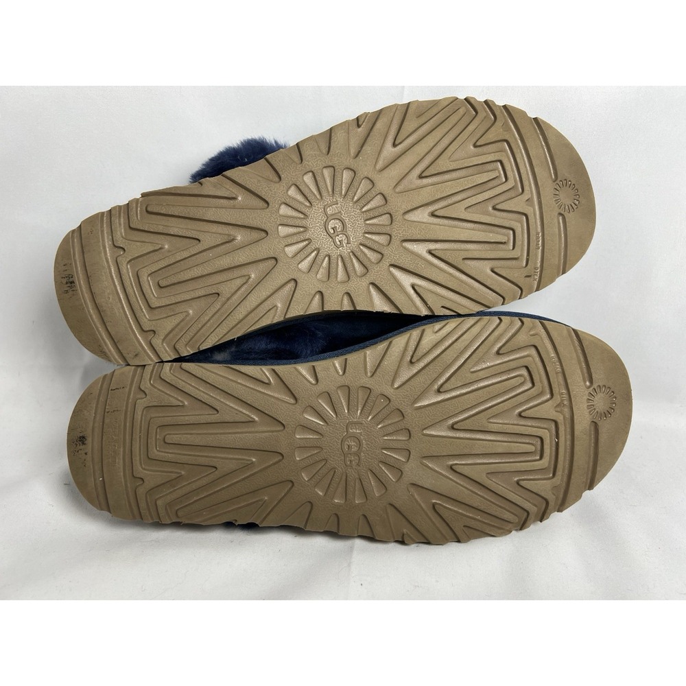 UGG AUSTRALIA REAL Sheepskin! Slide Slippers  Womens Sz 9 Shoes Navy VGUC - Picture 15 of 15